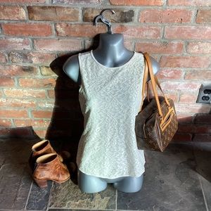 Ann Taylor loft cream lace shell